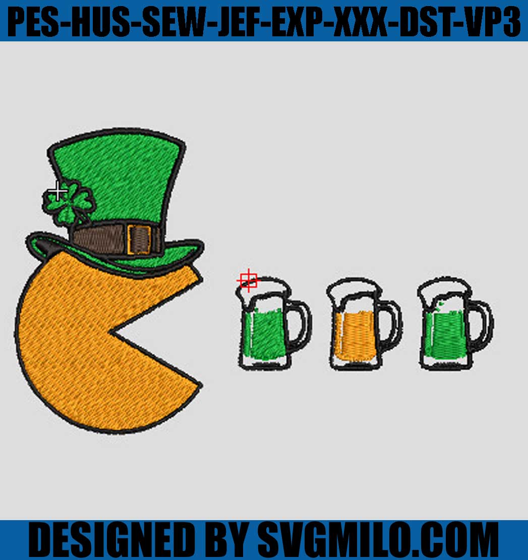 Pac-Beer-Patrick-Day-Funny-Embroidery-Designs_-Pac-Man-Embroidery-Designs