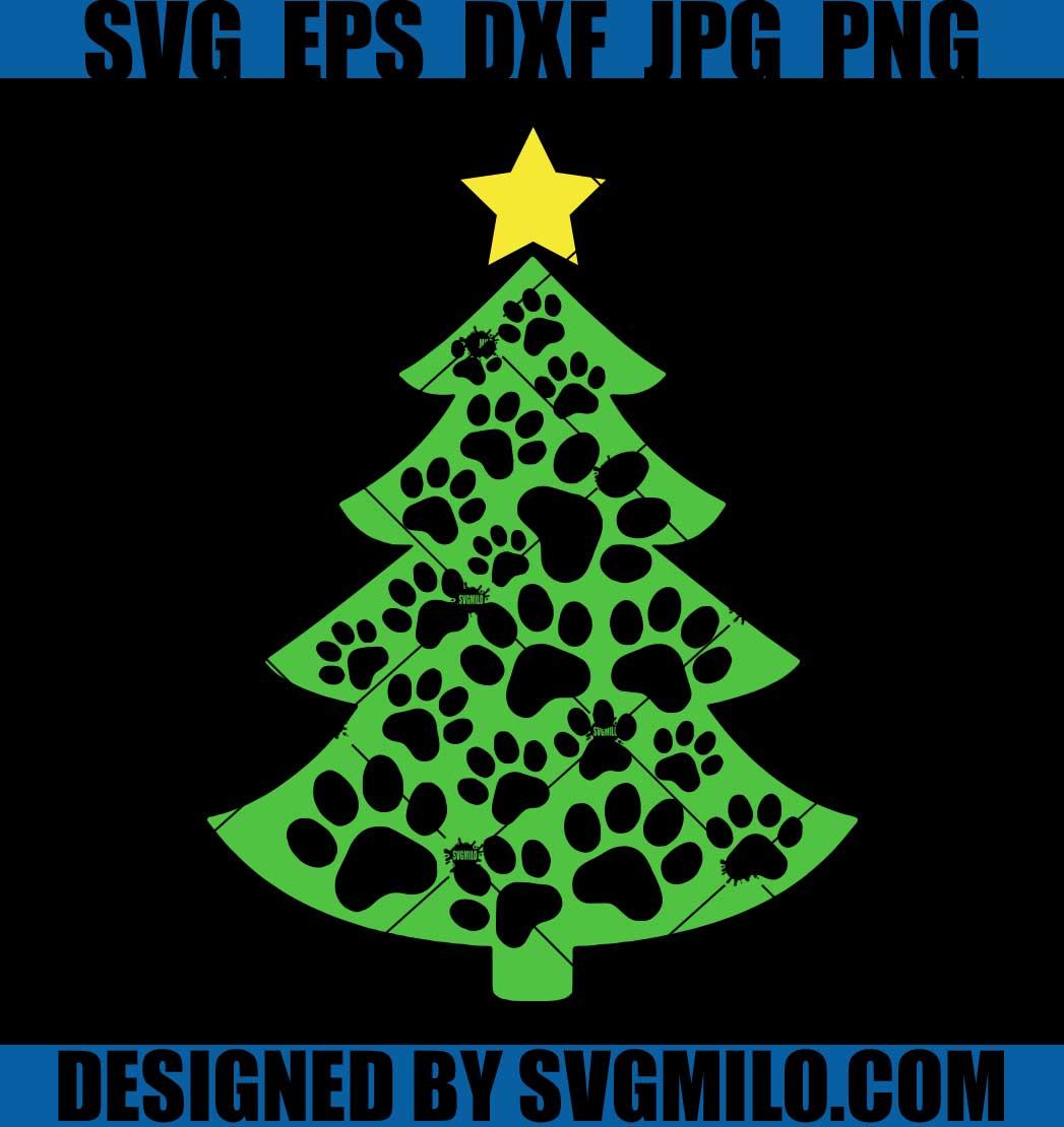 Paw-Print-Christmas-Tree-svg_-Christmas-Paw-Svg_-Dog-Paw-SVG