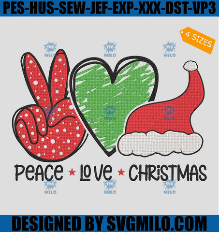 Peace-Love-Christmas-Embroidery-Design_-Hear-Santa-Hat-Embroidery-Design
