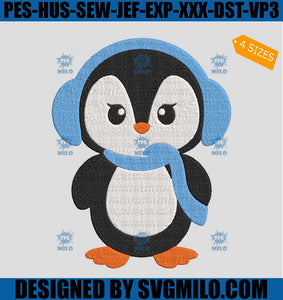 Penguin-Xmas-Embroidery-Design_-Penguin-Embroidery-Design