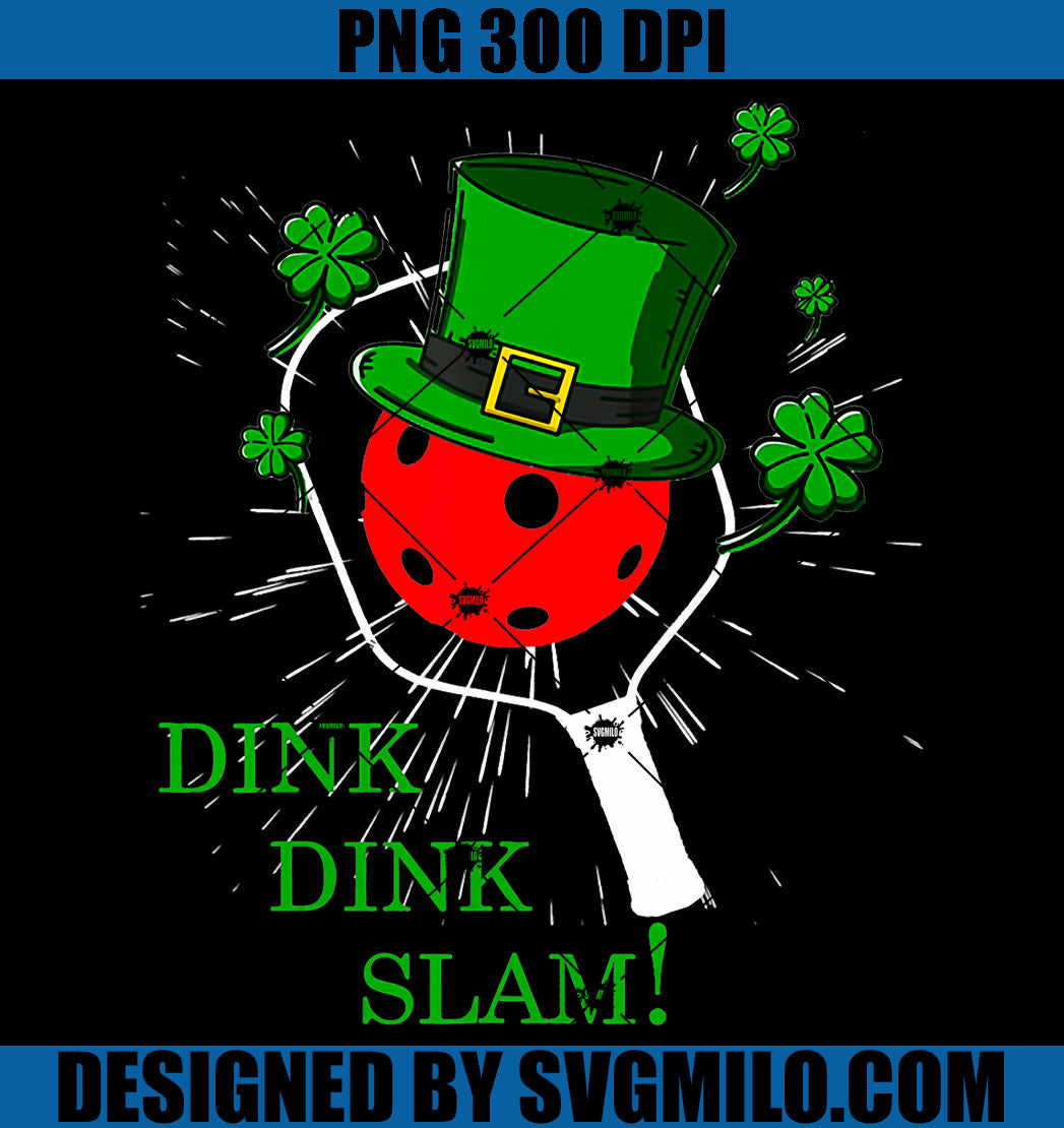 Pickleball St Patricks Day PNG, Leprechaun Dink Dink Slam PNG