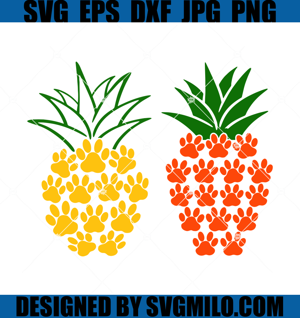 Pineapple-Dog-Paw-Svg-Dog-Svg-Bundle-Svg