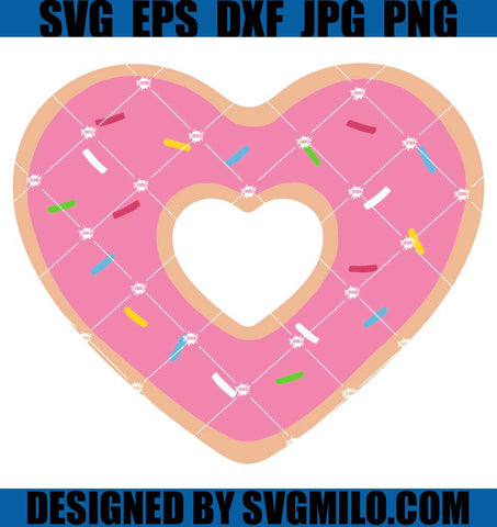 Pink Donut Heart SVG, Valenitne's Day Donut Heart SVG