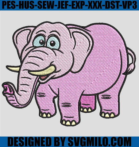 Pink-Elephant-Embroidery-Design