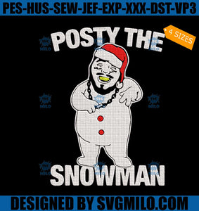 Posty The Snowman Embroidery Design, Christmas  Malone Embroidery Design