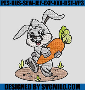 Rabbit-Carot-Embroidery-Design
