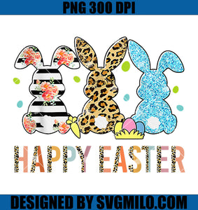 Rabbit Lover Happy Easter Day Leopard PNG, Bunny Happy Easter PNG