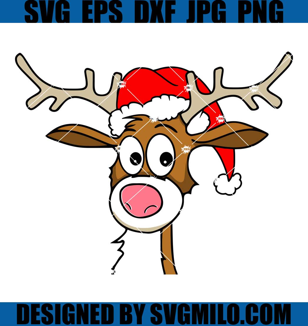 Reindeer-Face-Svg_-Christmas-Svg_-Santa-Hat-Svg