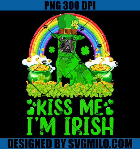 Rainbow Kiss Me I'm Irish PNG, French Bulldog St Patrick's Day PNG