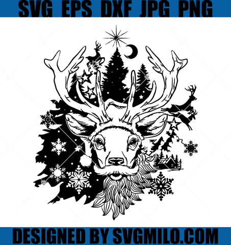 Reindeer-SVG,-Merry-Christmas-Reindeer-SVG,-Reindeer-Face-SVG,-Reindeer-Antlers