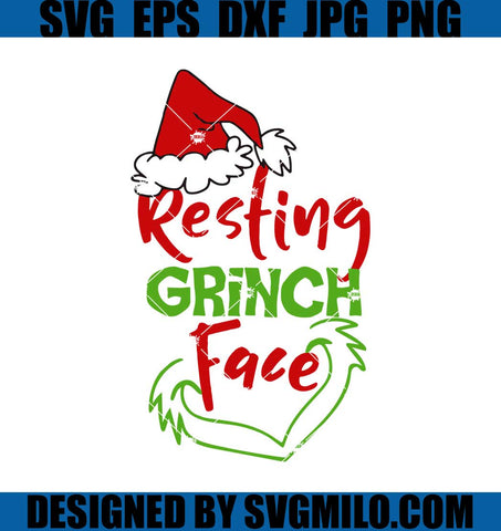 Resting-Grinch-Face-Svg_-Christmas-Svg_-Santa-Hat-Svg