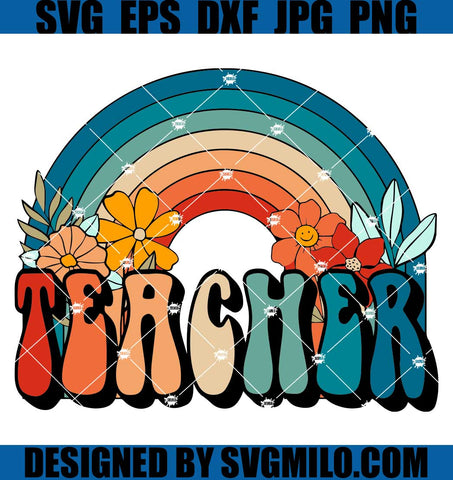 Retro-Teacher-Rainbow-SVG_-Teacher-SVG