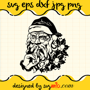 Santa Shhh SVG,Santa Face Svg, Vintage Santa SVG