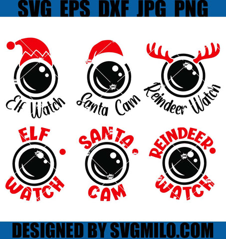 Santa-Cam-Bundle-Svg_-Elf-Watch-Svg_-Reindeer-Watch-Svg_-Christmas-Ornament-Bundle-Svg