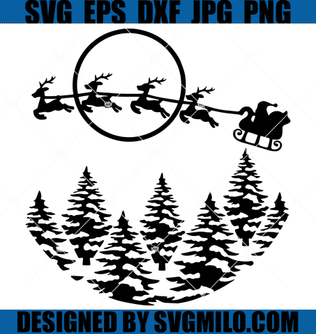 Santa-Claus-And-Pine-Trees-SVG