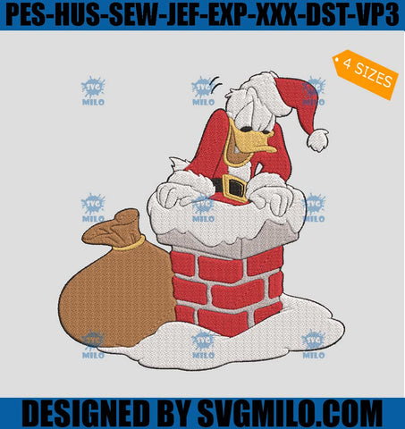 Santa-Donal-Embroidery-Design_-Donal-Duck-Christmas-Embroidery-Design