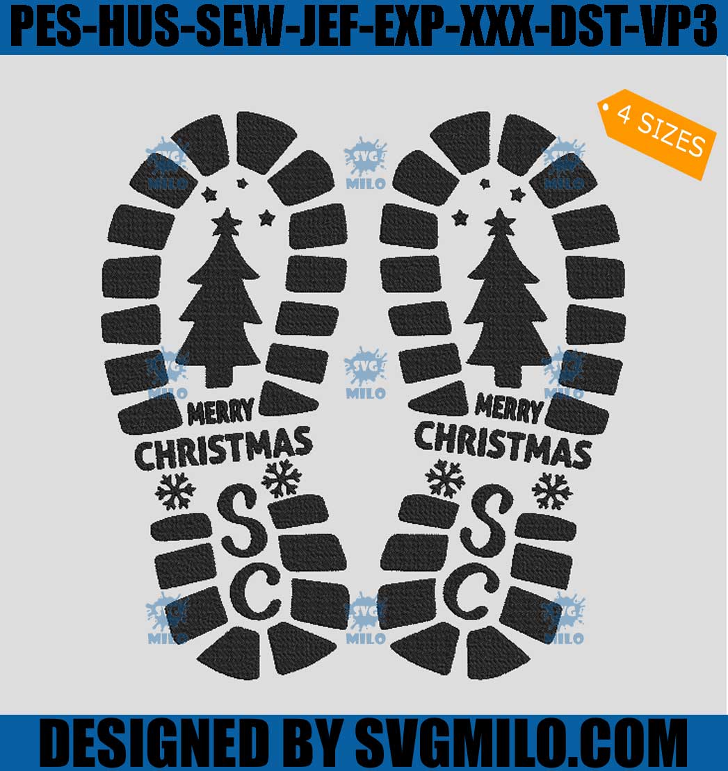 Santa-Footprint-Embroidery-Design_-Santa-Boot-Xmas-Embroidery-Design ...