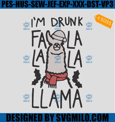 Santa-Llama-Embroidery-Design_-I_m-Drunk-Llama-Embroidery-Design