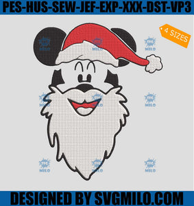 Santa Mickey Embroidery Design, Disney Christmas Embroidery Design