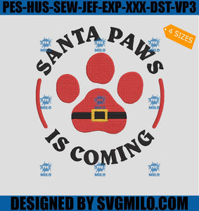 Santa-Paws-Is-Coming-Gravectory-Embroidery-Design_-Santa-Paws-Embroidery-Design