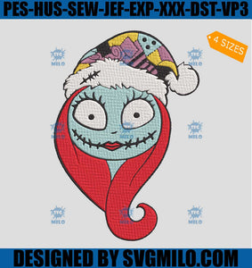 Santa Sally Embroidery Design, Sally Christmas Embroidery Design