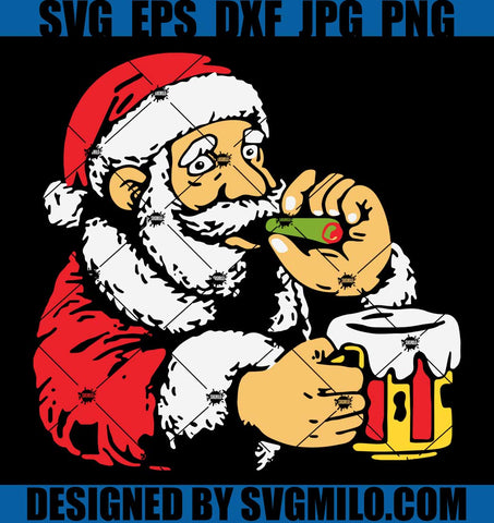 Santa-Smoking-Cigar-And-Drinking-Beer-Svg_-Xmas-Svg_-Beer-Svg