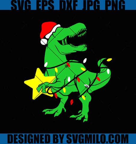 Santa-T-Rex- Svg-Tree-Rex-Svg-Christmas-Dinosaur-Svg