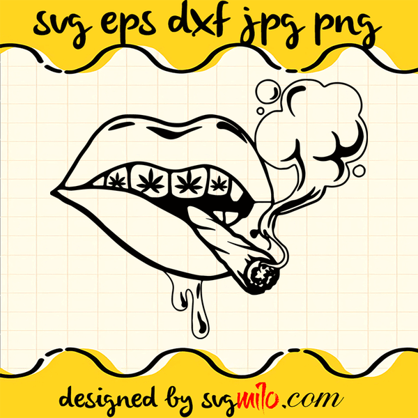 lips smoking weed tattoo