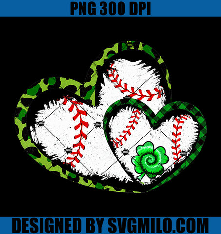 Shamrock Baseball Heart PNG, Irish Shamrock PNG, Western Heart PNG