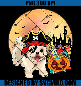 Shih Tzu Dog Pirate With Pumpkin Candy Halloween PNG, Dog Halloween PNG