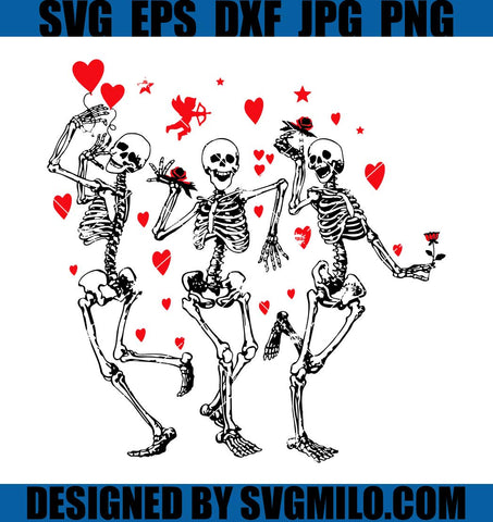 Skeleton Dancing SVG, Skeleton Valentine SVG, Skeleton Heart SVG