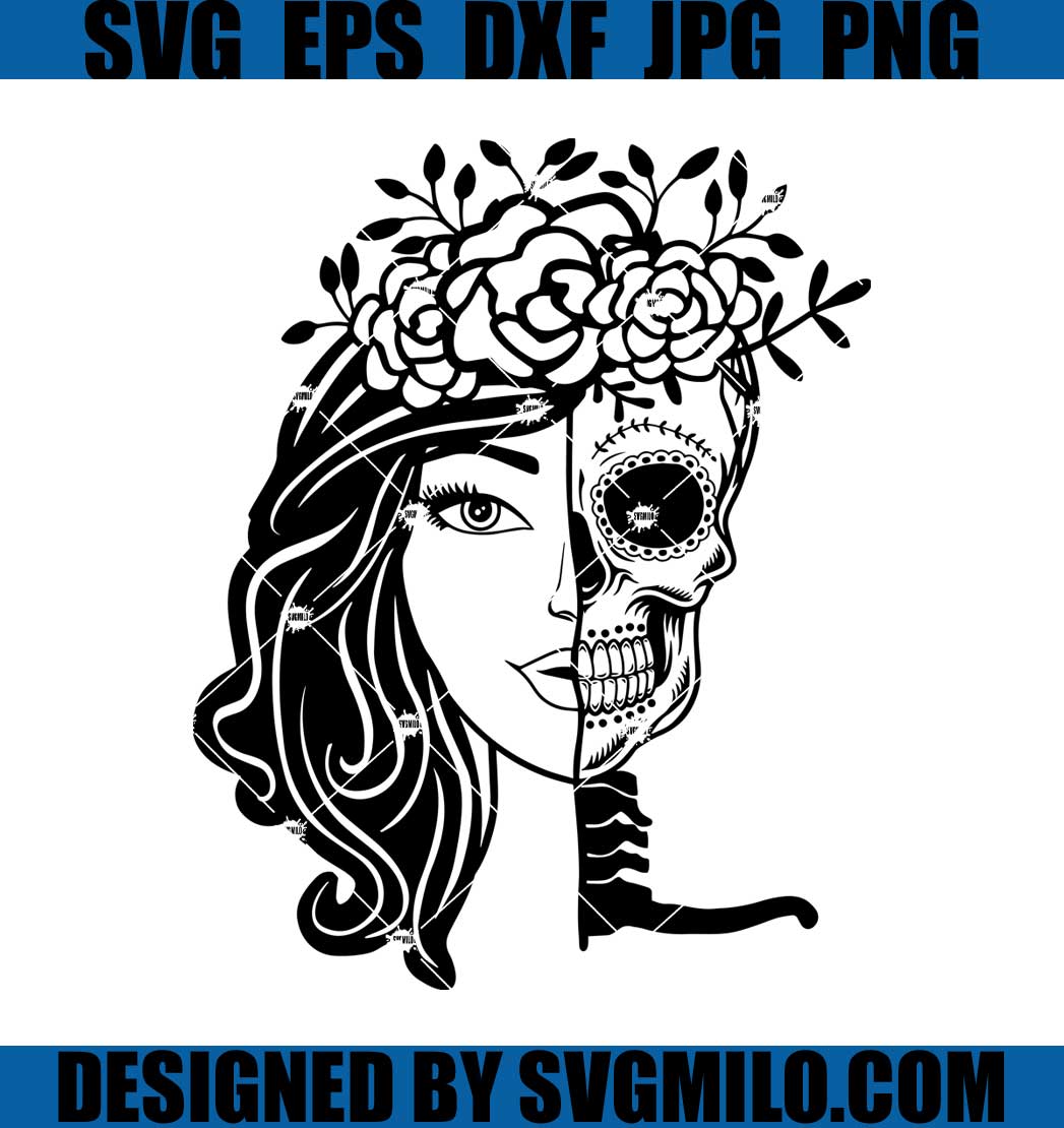 Skeleton-With-Woman-Svg_-Flower-Svg