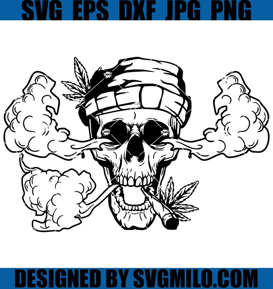 Skull-Blowing-Smoke-Svg_-Smoking-Cannabis-Svg_-Smoke-Marijuana-Svg