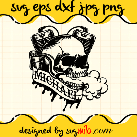 Skull Engine Motorcycle Custom Cut Metal Sign SVG, Personalized Laser Cut Metal Sign SVG, Halloween SVG