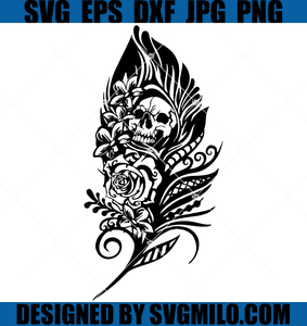 Skull-Feather-SVG