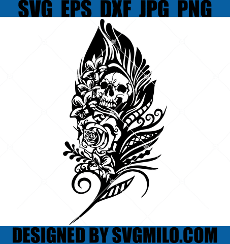 Skull-Feather-SVG