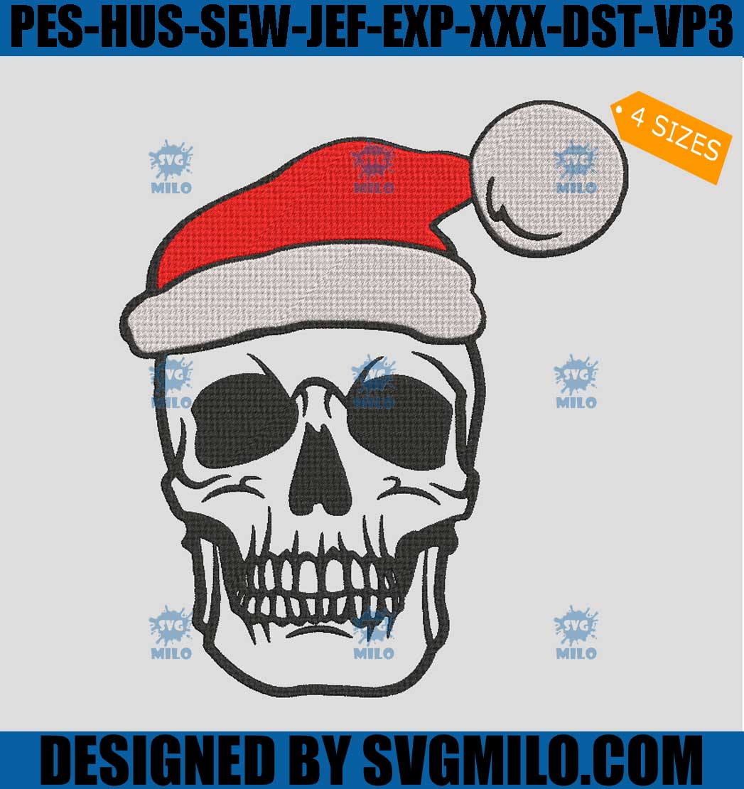 Skull-With-Santa-Hat-Embroidery-Design_-Christmas-Skull-Embroidery-Design