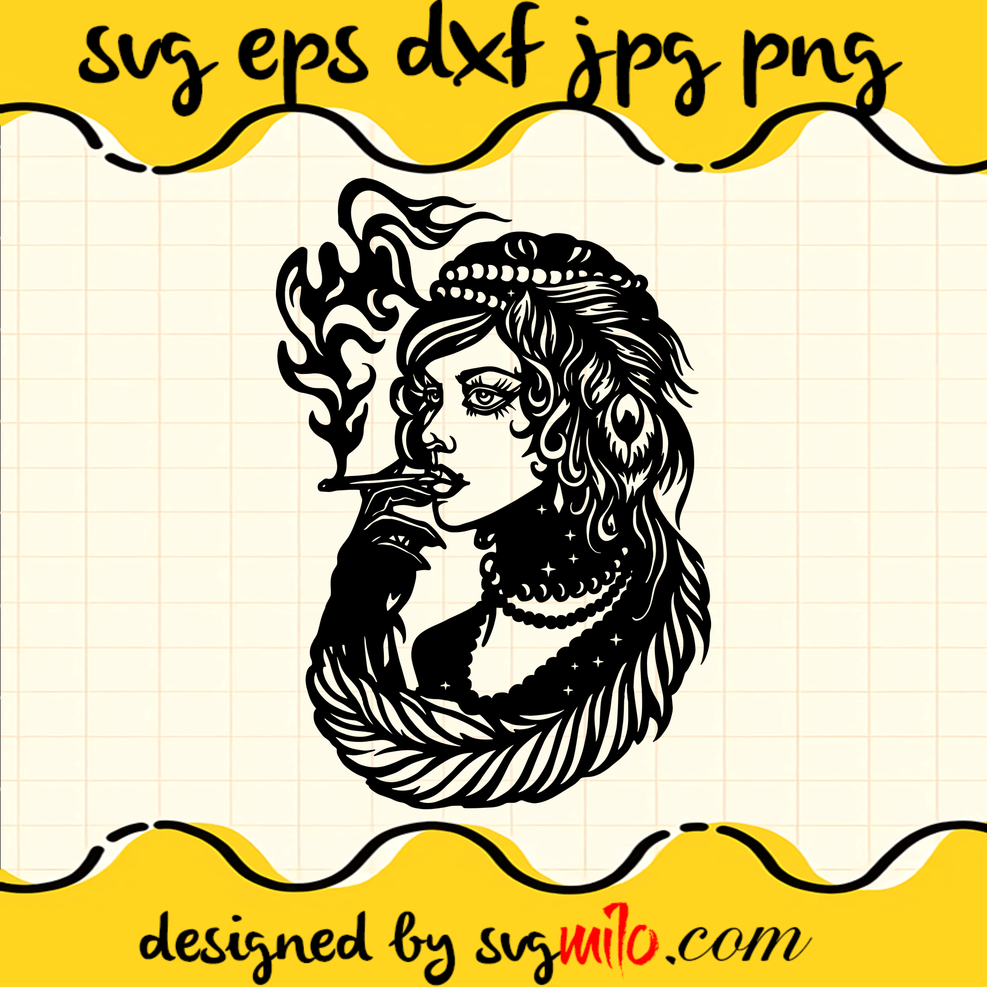 Smoking Woman SVG, Cannabis SVG