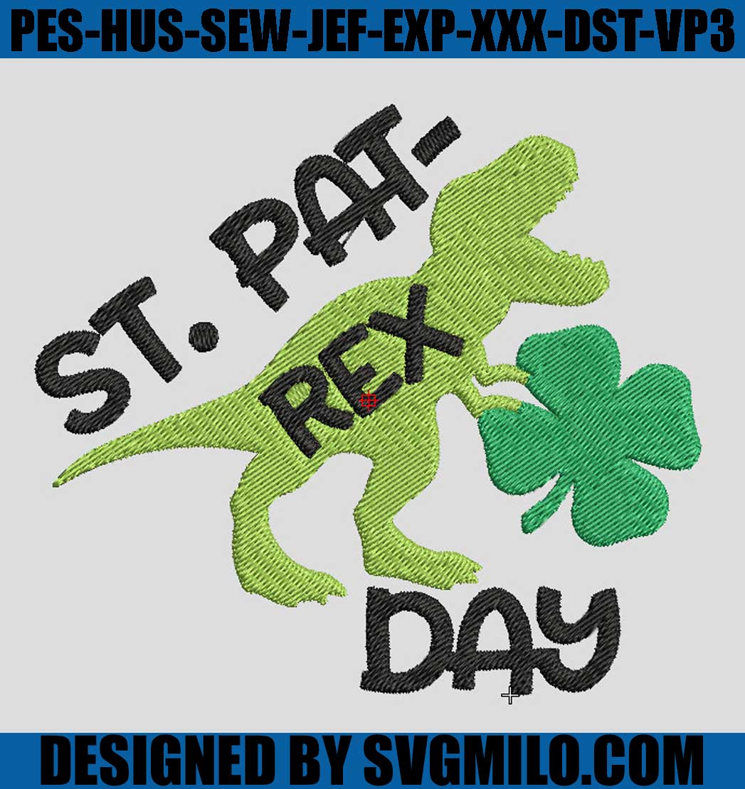 St-Pat-Rex-Day-Embroidery-Design_-Lucky-Dinosaur-Embroidery-Design