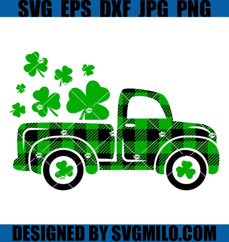 St-Patrick_s-Day-Truck-Svg_-Buffalo-Plaid-Shamrock-Truck-Svg