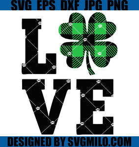 St-Patricks-Day-Svg_-Love-Buffalo-Plaid-Shamrock-Svg