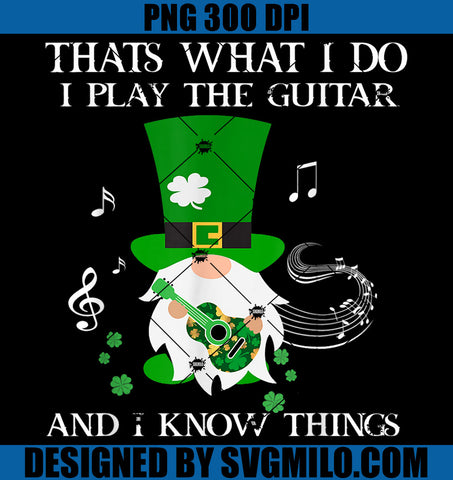 St Patricks Day Guitar PNG, Music Gnome PNG, Music Patrick PNG