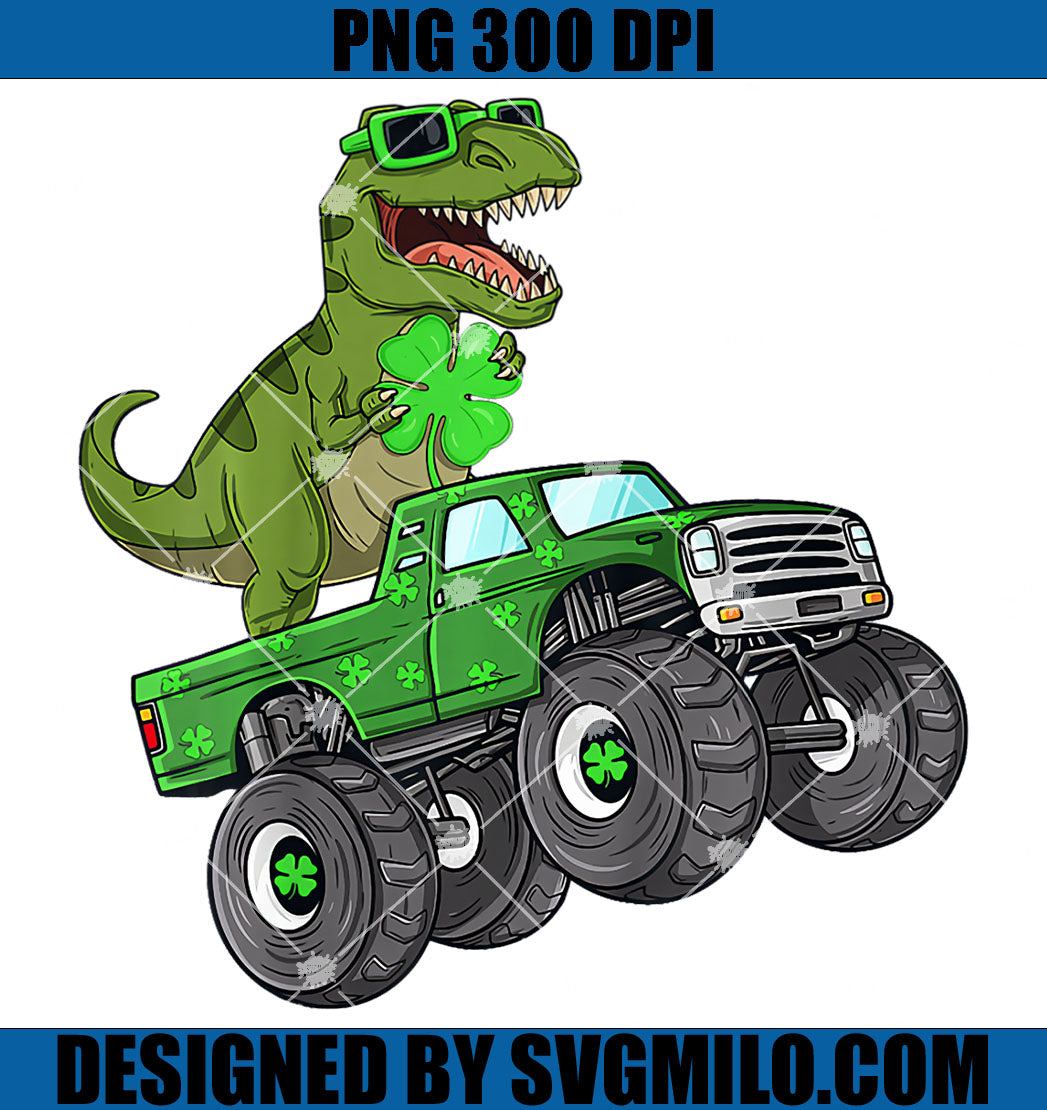 https://svgmilo.com/cdn/shop/products/StPatricksDayTRexPNG_DinoRidingMonsterTruckToddlerPNGcopy_1200x1200.jpg?v=1678795538