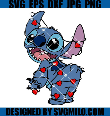 Stitch Valentines SVG, Valentines Day SVG, Stitch In Love SVG
