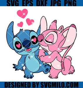 Stitch and Angel SVG, Stitch Valentine SVG, Angel Valentine SVG