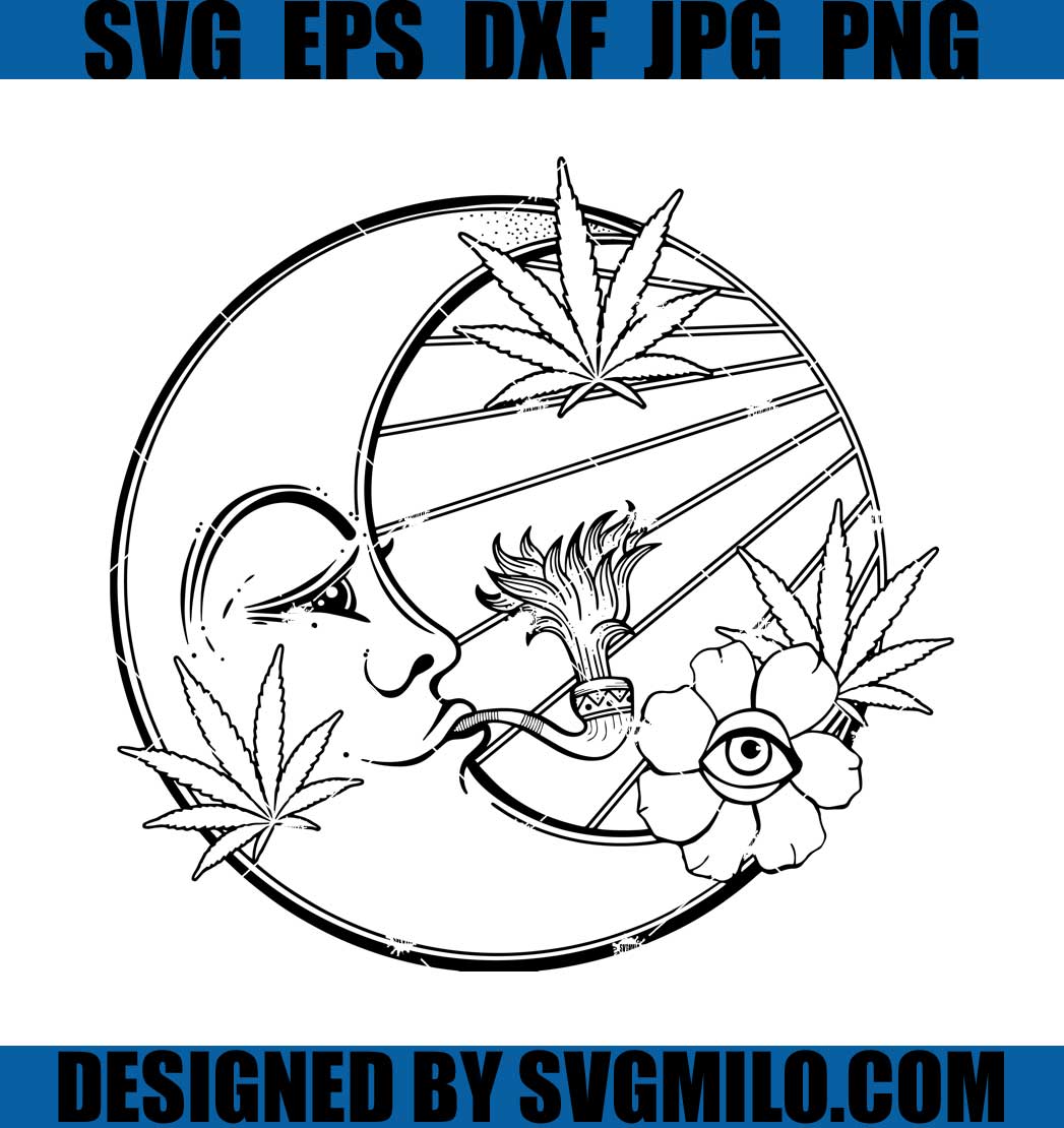 Stoner-Moon-Svg_-Moon-Smoking-Svg_-Cannabis-Svg