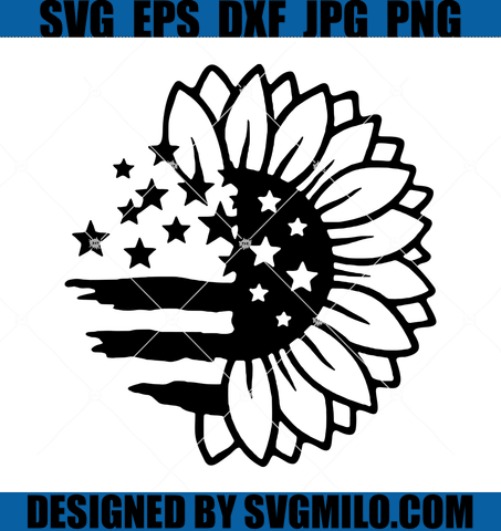 Sunflower-SVG-Daisy-SVG-Flower-SVG-Floral Patriotic-Flag-SVG-Labor-Day-SVG-Memorial-Day-SVG