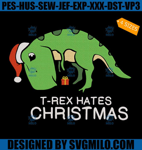 T-rex-Hates-Christmas-Embroidery-Design_-Christmas-T-rex-Embroidery-Design