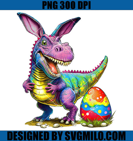 T Rex Dino Bunny PNG, Dinosaurs Hunt Eggs Happy Easter PNG