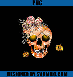 Thick Thighs And Spooky Vibes PNG, Skull Flower PNG